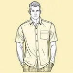 pale yellow short-sleeved shirt image